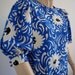 Blue Silk Flower Dress Vintage 1980s