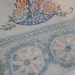 Beautiful Pair Of Embroidered Pillow Cases Pale Blue Floral