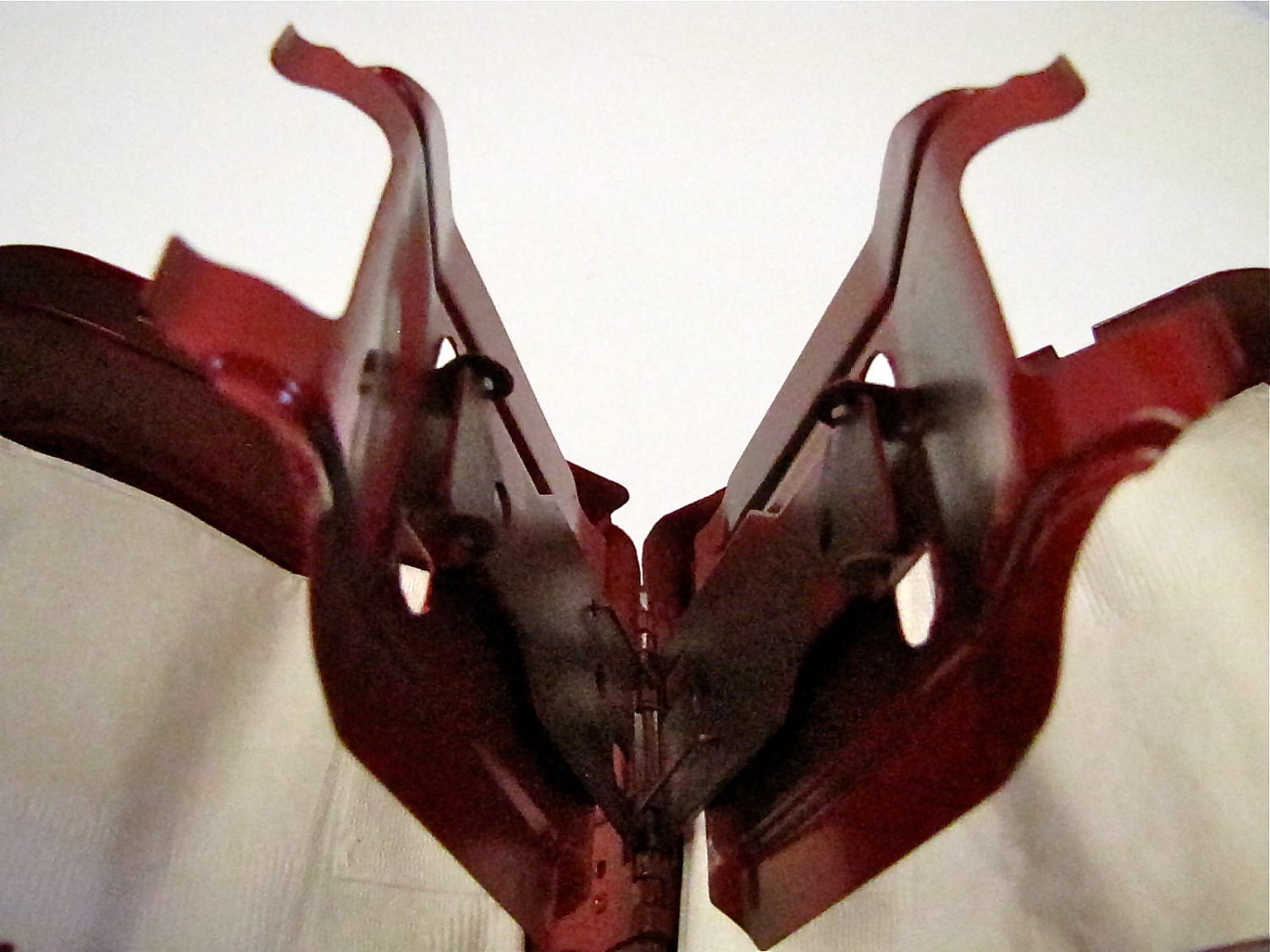 Vintage Diner Retro Red Napkin Holder filled with Fiestaware