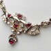1950s Red Rhinestone Demi Parure Necklace and Earring Set