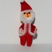 Vintage 1950's Red and White Santa Claus Figurine Christmas Tree Ornament