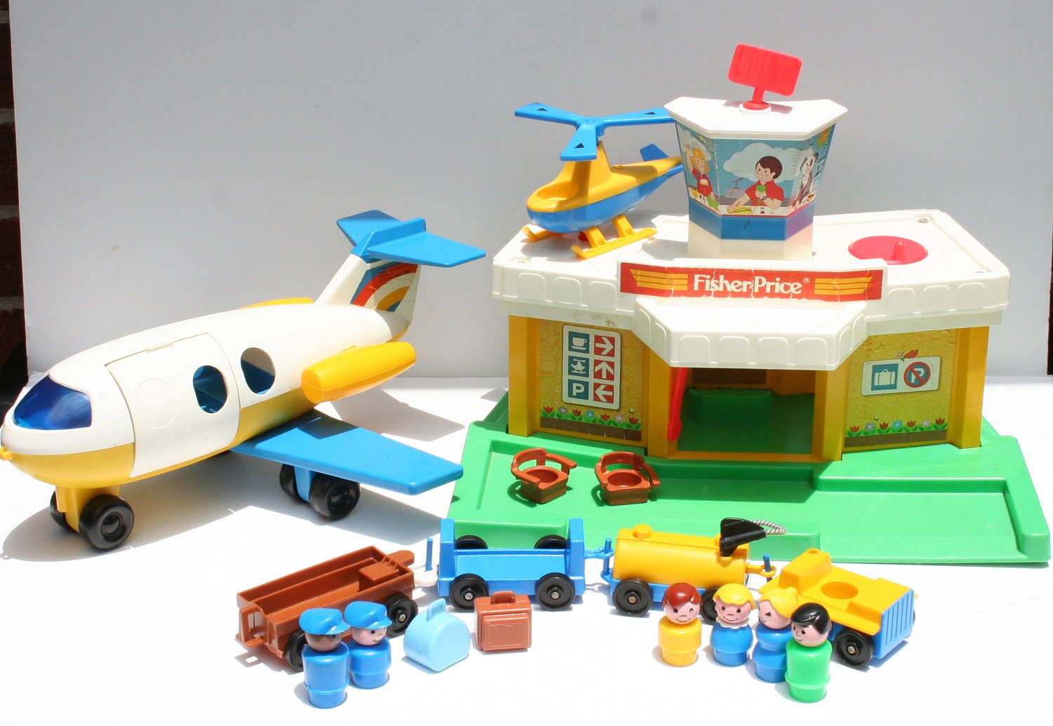 Vintage Fisher Price Little People 1980 Airport and Airplane