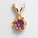The daintiest 14kt gold nantural amethyst gemstone tulip setting solitaire pendant