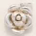 pre owned vintage estate 3-D rose flower w/ citrine gemstone garden theme 925 sterling silver bracelet charm or pendant