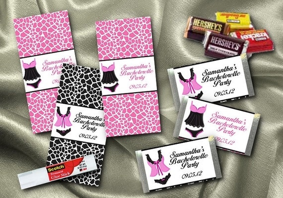 36 Hershey Mini Candy Bar Wrappers, Bridal Shower, Lingerie Shower, Bachelorette Party Il_570xn