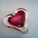 Hand Blown Art Glass Color Heart Paperweight