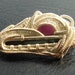 Pin - Ruby and Green Tourmaline with Silver Wire