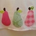 Kitchen Dish Towel with pear applique