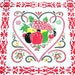 Vintage Colorful Scandinavian Fruit and People Cotton Tablecloth