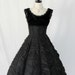 Vintage Dress - 1950's Designer SUZY PERETTE Black Taffeta and Velvet Heavily Ruched Party Frock