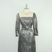 1950's Dress - SILVER and Black Sophisticated Lurex Silhouette Cocktail Party Frock