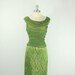 1960's Designer LILLI DIAMOND Dress - Gorgeous Green and Gold Brocade Skirt and Green Silk Chiffon Bodice Cocktail Party Frock
