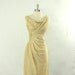 1960's Metallic Mid Century Mod Dress - GOLD BOMBSHELL Draped Wiggle Cocktail Party Frock
