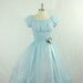 Vintage 1950's Blue Wedding Dress - DREAMY Baby Blue Sheer Chiffon Full Skirt Cinderella Party Prom Frock
