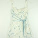 RESERVED for Autumn.......1950s Romper - White Linen with Blue Embroidered Flowers CONVERTIBLE Play Suit Pin Up