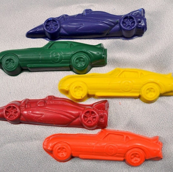 Recycled Crayons Race Cars Shaped / Total of 5. Il_570xn