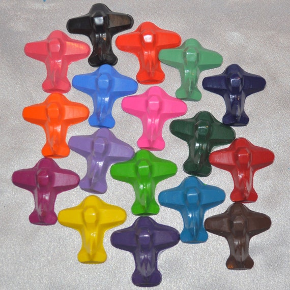 Recycled Crayons Airplane Shaped - Total of 17. Il_570xn