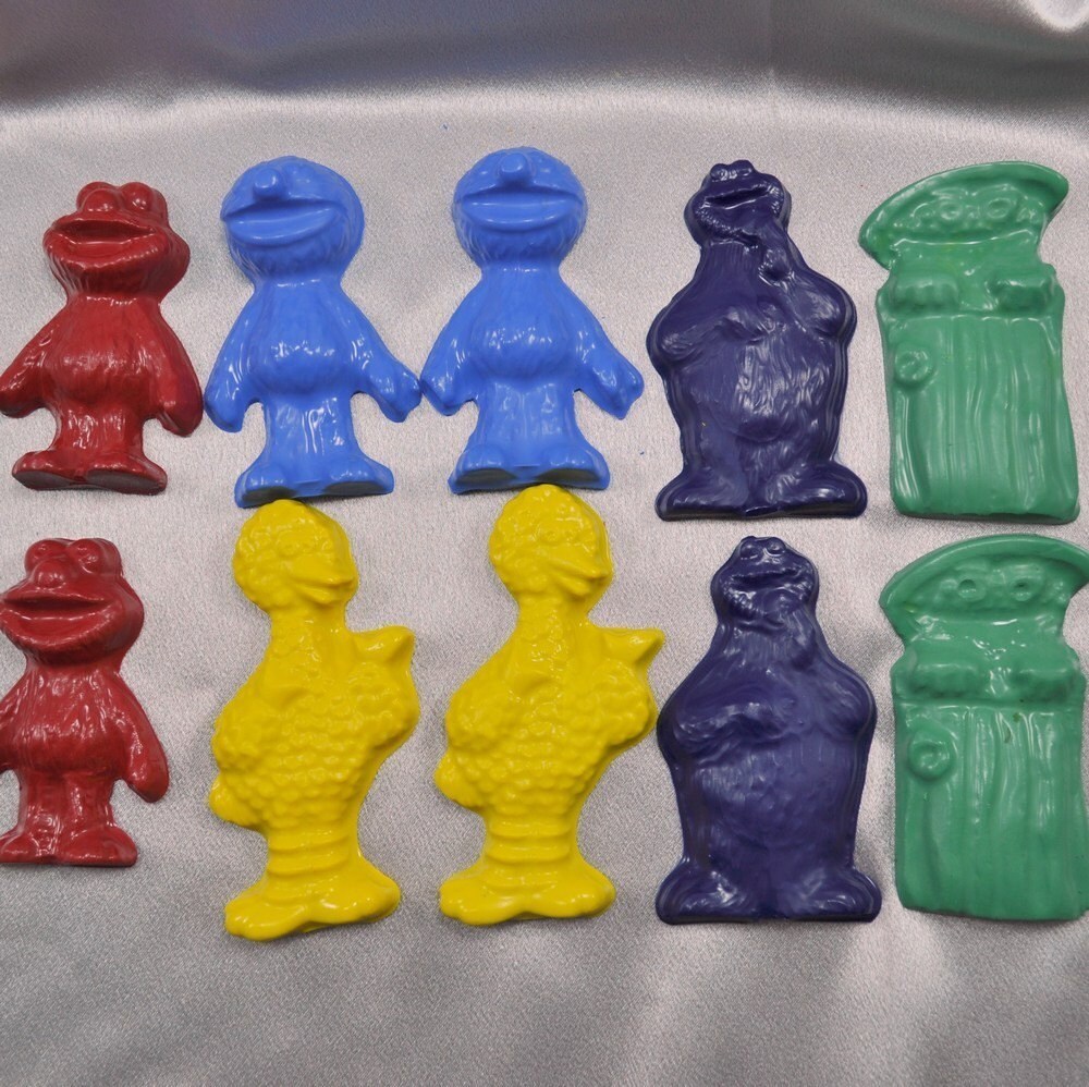 Recycled Crayons Large Sesame Street Shaped Total of 10