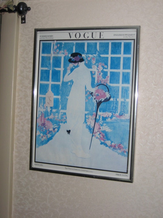 Print of Vintage Vogue Magazine Cover in Frame by refindliving