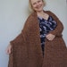 Crochet Shawl - Camel, Tan