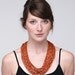 Hand printed Maze Fabric Necklace in Rust and Gold