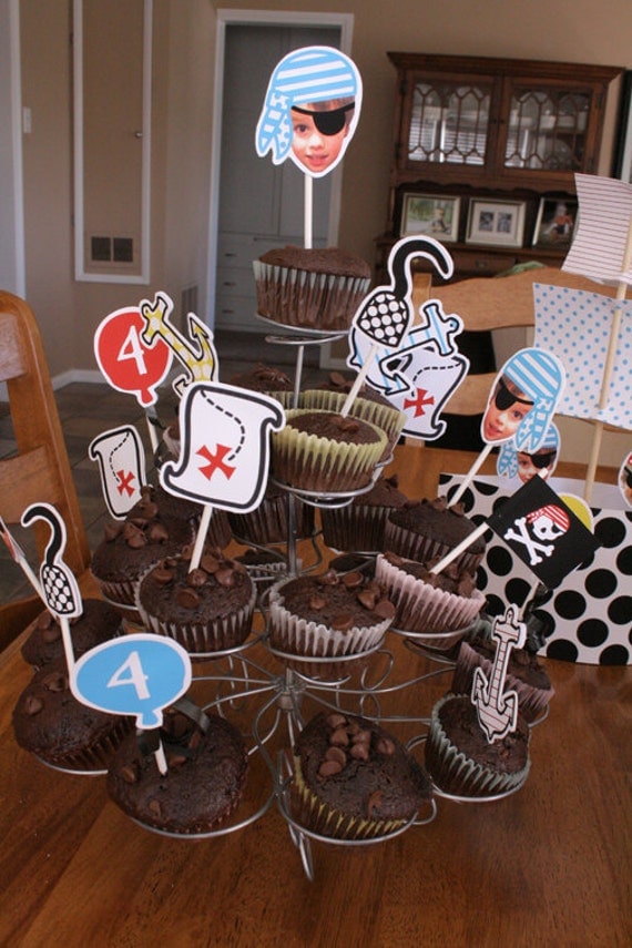 Pirate Cupcake Toppers Printable Pirate Hooks Treasure Map