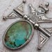 Turquoise and Sterling Tuareg Pendant Hinged and Etched and Fabulous