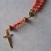 Handmade Orange Rosary with Lampwork Beads and Scapular Medal - Needs a Good Home, more than 50% off
