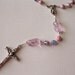 Pink and Purple Catholic Rosary with Dyed Agate Beads