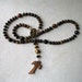 Franciscan Crown Rosary in Mixed Tiger Eye with Wooden Tau Cross