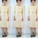 25% OFF SALE Cream Crochet 1960s Pointelle Dress (M)
