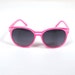 Neon Pink Round Wayfarer Look Sunglasses