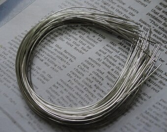15pcs Metal Headbands 1mm silver color with bent end