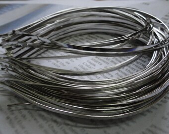 15pcs Metal Headbands 3mm silver color with bent end