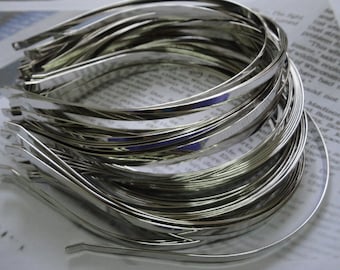 30pcs Metal Headbands 5mm silver color with bent end