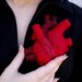 A Patchwork Heart - Needle-felted Anatomical Heart Sculpture Pincushion