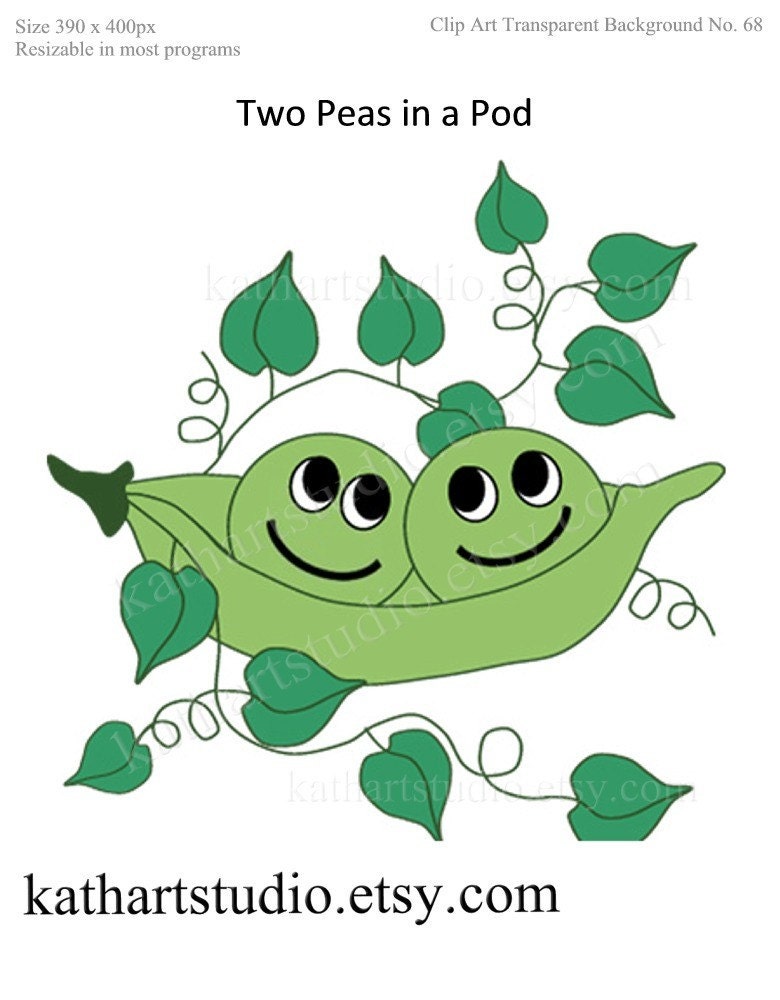 Two Peas in a Pod Clipart for Scrapbooking Card Making