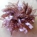 Brown and white polka dot corker boutique bow on small french barrette