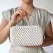 Vintage late 1940s Early 1950s White Beaded Box Handbag