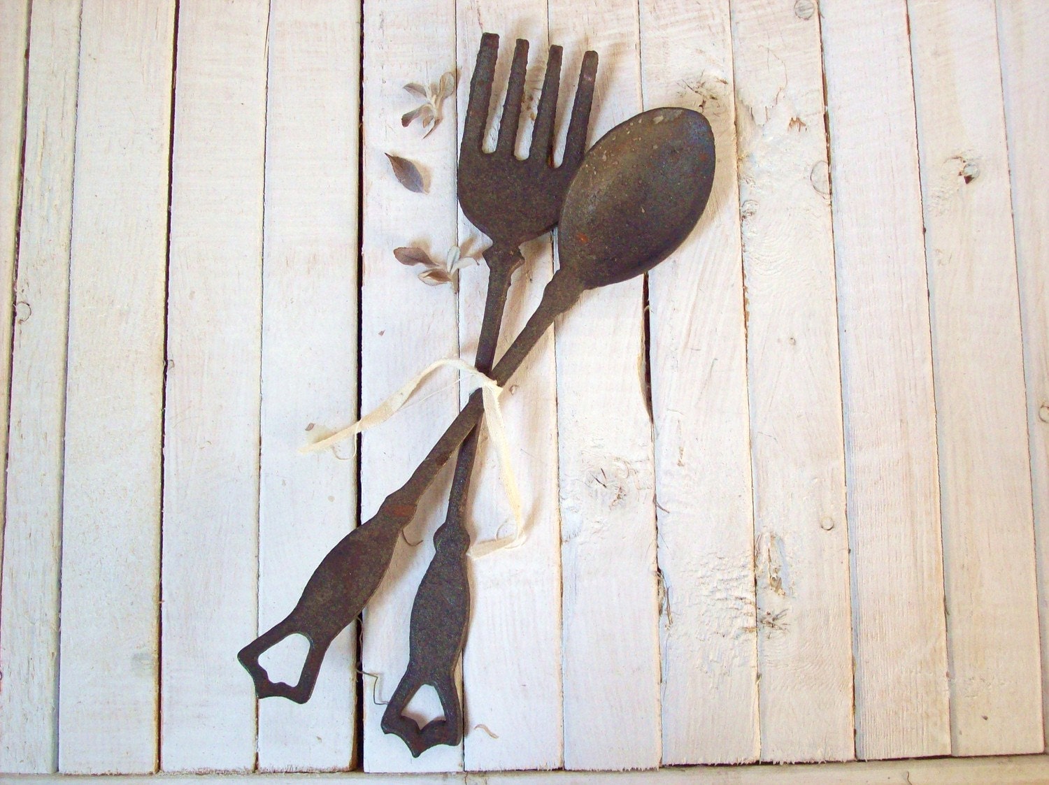 Rustic Fork and Spoon Wall Decor by rosebudshome on Etsy