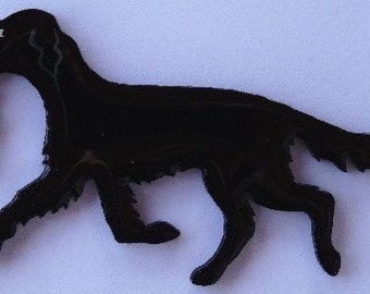 Flat Coated Retriever Pin, Magnet or Ornament-Color Choice-Free Shipping-Hand Painted