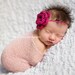 Azalea Baby Girl Headband, Crochet Flower Headband, Newborn Photo Prop, Ready to Ship