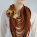 On Sale 20% OFF Gold Yellow Crochet Loop Scarf Capelet - Cowl Scarf - Neck Warmer