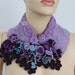 Felted Freeform Crochet Scarf - Wearable Art - Holiday Accessories