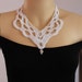 Fall Fashion White Crochet Necklace Crochet Jewelry Lace Holiday Accessories