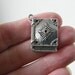 4 Book charms 26 x 21mm antique silver tone ( FREE combined shipping )