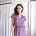 Vintage 1970's Mauve Purple Floral Print Day Dress