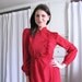 Vintage 1970's Vibrant Red Ruffle Secretary Dress