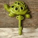 Cast Iron Turtle Hook /Hanger /Kids Room Painted in Chartreuse