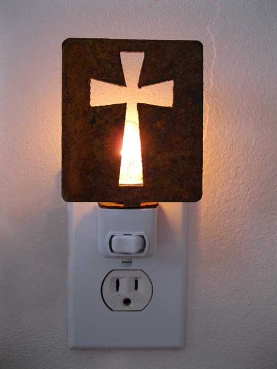 Cross Night Light Rustic / Religious / Lighting / Gift